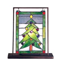 Meyda Black 69658 - 9.5"W X 10.5"H Christmas Tree Lighted Mini Tabletop Window