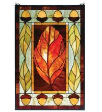 Meyda Black 73207 - 21"W X 31"H Harvest Festival Stained Glass Window