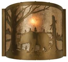 Meyda Black 73308 - 10"W Bear at Lake Wall Sconce