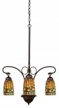 Meyda Black 73983 - 24"W Tiffany Acorn 3 LT Chandelier