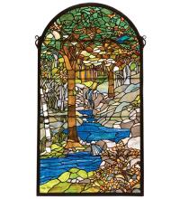 Meyda Black 77530 - 40"H X 22"W Tiffany Waterbrooks Stained Glass Window