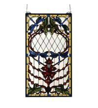 Meyda Black 77734 - 14"W X 25"H Dragonfly Allure Stained Glass Window