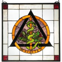 Meyda Black 77820 - 18"W X 18"H Dentistry Stained Glass Window