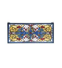 Meyda Black 77909 - 29"W X 14"H Sonja Transom Stained Glass Window