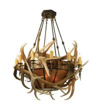 Meyda Black 81310 - 56"W Antlers Elk Chandelier