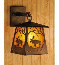 Meyda Black 81342 - 7" Wide Moose at Dawn Hanging Wall Sconce