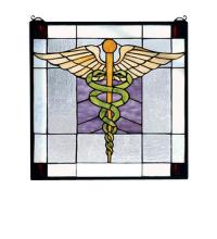 Meyda Black 81519 - 18"W X 18"H Medical Stained Glass Window