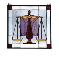 Meyda Black 81551 - 18"W X 18"H Judicial Stained Glass Window