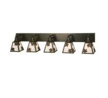 Meyda Black 81627 - 48"W Maple Leaf 5 LT Vanity Light