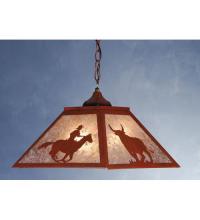 Meyda Black 81673 - 16"Sq Cowboy & Steer Pendant