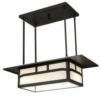 Meyda Black 82507 - 34" Long Hyde Park Double Bar Mission Oblong Pendant