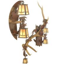 Meyda Black 82834 - 46" Wide Antlers Elk 3 Light Wall Sconce