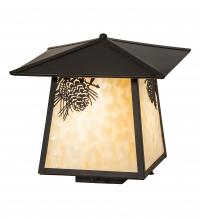 Meyda Black 93336 - 12" Square Stillwater Winter Pine Deck Light