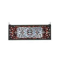 Meyda Black 98059 - 28"W X 10"H Versaille Transom Stained Glass Window