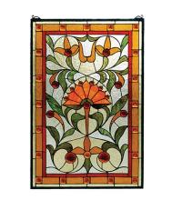 Meyda Black 98229 - 20"W X 30"H Picadilly Stained Glass Window