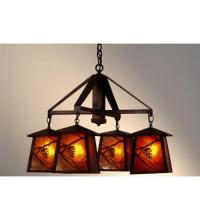 Meyda Black 98359 - 28" Wide Whispering Pines 4 LT Chandelier