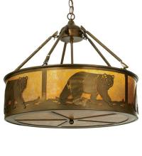 Meyda Black 98440 - 22" Wide Lone Bear Inverted Pendant