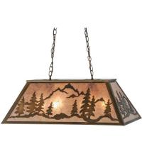 Meyda Black 99025 - 33" Long Mountain Range Gros Ventre WY Oblong Pendant