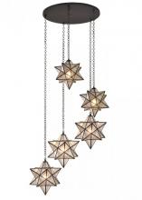 Meyda Black 99178 - 45" Wide Moravian Star 5 Light Cascading Pendant