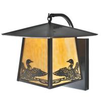 Meyda Black 99457 - 12"W Stillwater Loon Curved Arm Wall Sconce