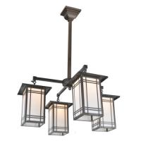 Meyda Black 82505 - 33"W Hyde Park Wright 4 LT Chandelier