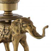 Eichholtz 110091 - Elephant Hurricane, Vintage Brass, Clear Glass, Black Granite Base, 9.45"W (110091 )