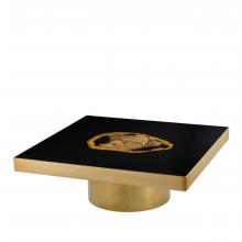 Eichholtz 110610 - Villi?rs Coffee Table, Matte Gold, Distressed Wood, Black, 39.37"W (110610 )