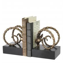 Eichholtz 111098 - Ibex Bookends, Set of 2, Vintage Brass, Black Granite Base, 5.91"W (111098 )