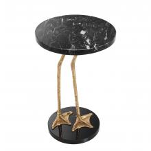 Eichholtz 112201 - Lagoon Side Table, Polished Brass, Black Marble Top, Black Granite Base, 24.41"H (112201 )