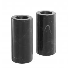 Eichholtz 112682 - Tobor Tea Light Candle Holder, Large, Set of 2, Black Marble, 3.94"W (112682 )