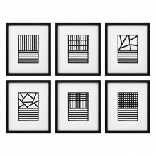 Eichholtz 113849 - Ernesto Rigo Wall Art, Set of 6, Black Frame, 21.65"W (113849 )