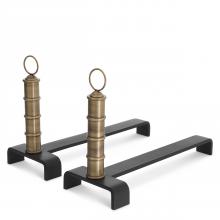 Eichholtz 114560 - Vauxbons Andiron, Set of 2, Black, Vintage Brass, 6.69"W (114560 )