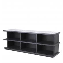 Eichholtz 114587 - Miguel Shelving Unit, Large, White Marble, Charcoal Gray, 86.61"W (114587 )