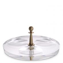 Eichholtz 115686 - Krone Tray, Clear Glass, Antique Brass, 10.24"W (115686 )