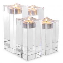 Eichholtz 116343 - Giancarlo Tea Light Candle Holder, High, Set of 4, Crystal glass, 2.95"W (116343 )