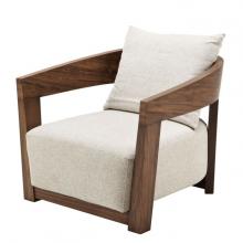 Eichholtz A109023 - Rubautelli Armchair, Loki Natural Fabric, Walnut Frame, 24.8"H (A109023 )