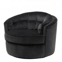 Eichholtz A110308 - Recla Swivel Chair, Bolard Black Velvet, 35.43"W (A110308 )