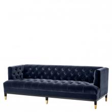 Eichholtz A112188 - Castelle Sofa, Savona Midnight Blue Velvet, Black & Brass Legs, 90.55"W (A112188 )