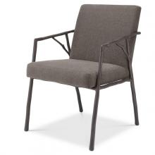 Eichholtz A114997 - Antico Dining Chair, Abrasia Gray Fabric, Medium Bronze Frame, 32.68"H (A114997 )