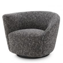 Eichholtz A115434 - Colin Swivel Chair, Cambon Black, Black Base, 35.43"W (A115434 )