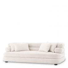 Eichholtz A116723 - Malaga Sofa, Lyssa Off-White Fabric, Black Feet, 90.55"W (A116723 )