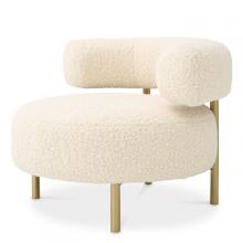 Eichholtz A117260 - Thompson Armchair, White, Brushed Brass Legs, 25.59"H (A117260 )