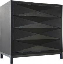 CFC FF097-BS - Diamante Nightstand, Black Shellac, 32"W FF097-BS