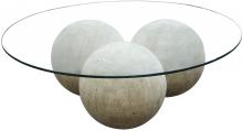 CFC OW246-GW - Allium Coffee Table, Gray Wash Wax, Clear Glass Top, 48"W OW246-GW