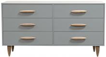 CFC POP010-SL-UNF - Williams Dresser, Slate, Walnut Legs & Handles, 60"W POP010-SL-UNF