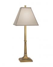 Stiffel BL-A837-ABR - Buffet Lamp, 1-Light, Artisan Brass, Ivory Shadow Fabric Shade, 23"H BL-A837-ABR