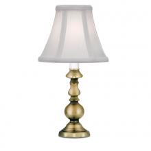 Stiffel CL-A648-BB - Candlestick Lamp, 1-Light, Burnished Brass, Off-White Silk Shantung Fabric Shade, 11.5"H