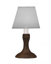 Stiffel CL-C468-RST - Candlestick Lamp, 1-Light, Rust, White Butcher Linen Fabric Shade, 9.5"H CL-C468-RST