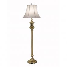 Stiffel FL-1320-A726-BB - Floor Lamp, 1-Light, Burnished Brass, Pearl Supreme Satin Fabric Shade, 65"H FL-1320-A72