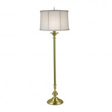 Stiffel FL-1320-C422-SB - Floor Lamp, 1-Light, Satin Brass, Off-White Camelot Fabric Shade, 62"H FL-1320-C422-SB